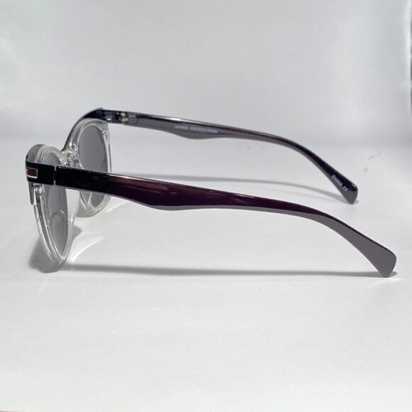 0729 Eyebrow Sunglasses in Black and Clear With Gray Lenses New main image 8